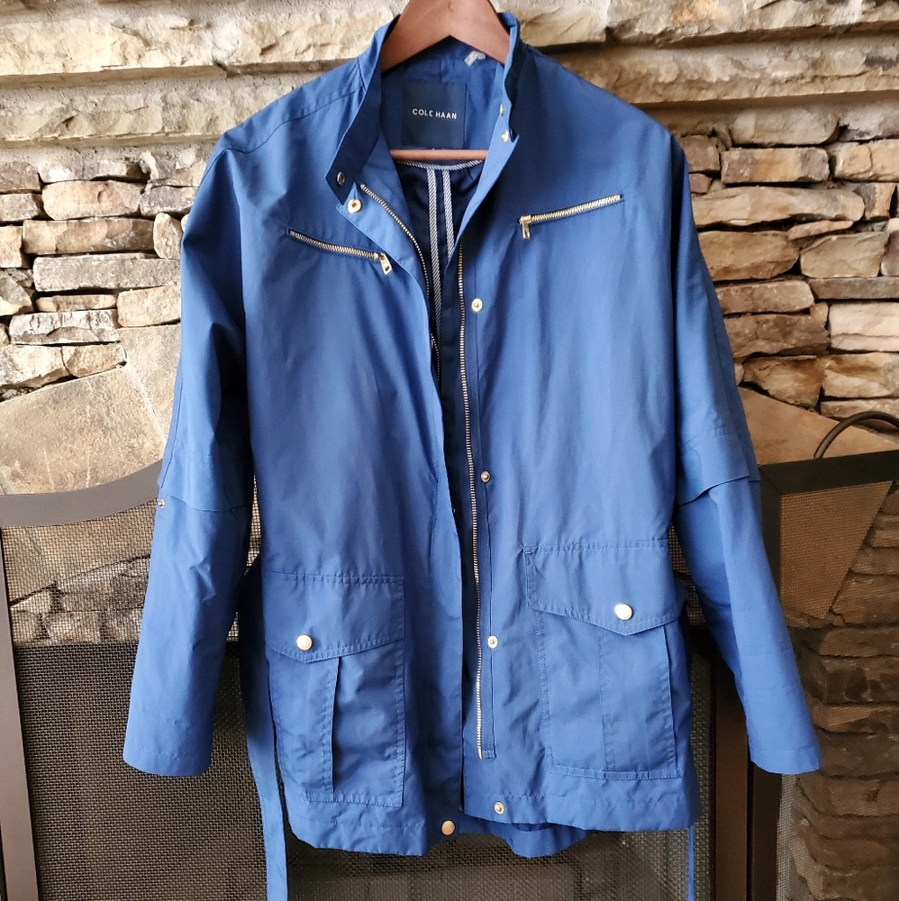 Cole Haan Lightweight Roll Tab Sleeve Rain Jacket